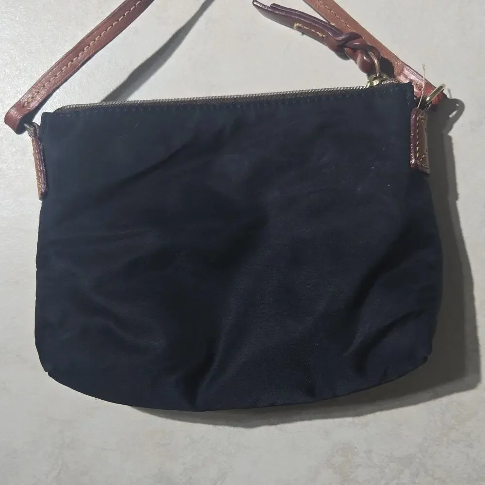 Dooney & Bourke Navy Crossbody Bag with Zip Closure Adjustable Strap Gold - Picture 9 of 12